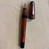 Marlen BVCCVS Oversized rollerball orange and black Mottled ebonite - Sterling Silver Clip & Trim