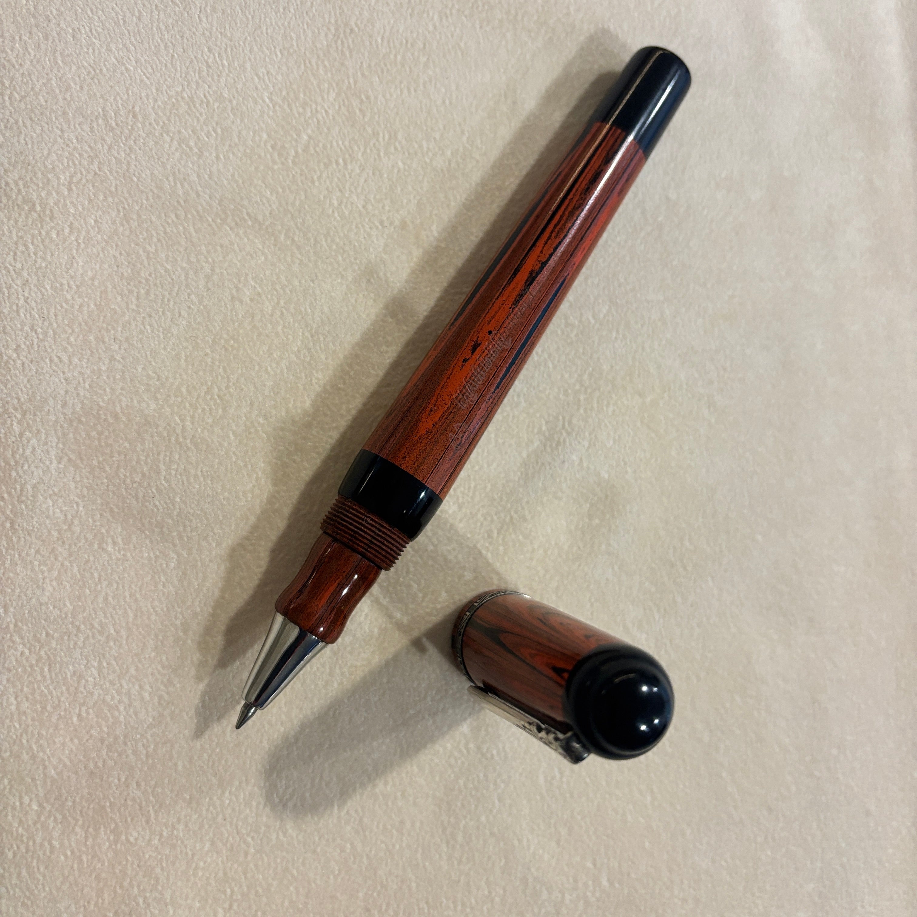 Marlen BVCCVS Oversized rollerball orange and black Mottled
