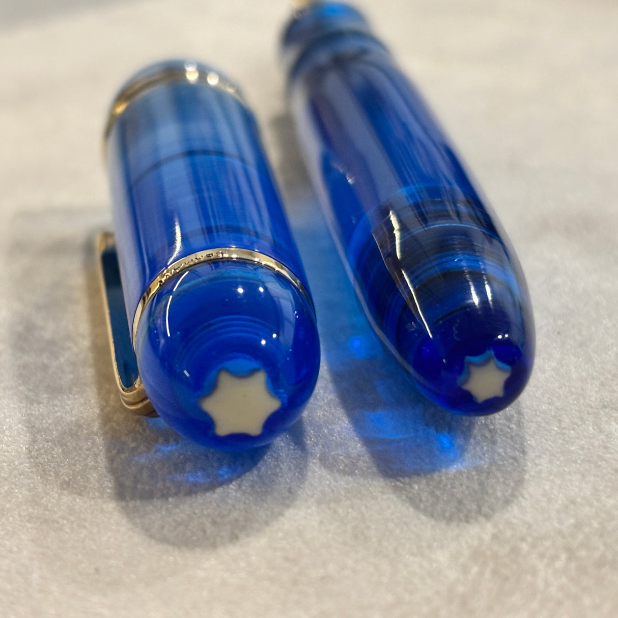 Montblanc 149  Meisterstuck Style Customized by Brad Torelli as a Blue Demonstrator - Vacuum filler - A true piece of art !!
