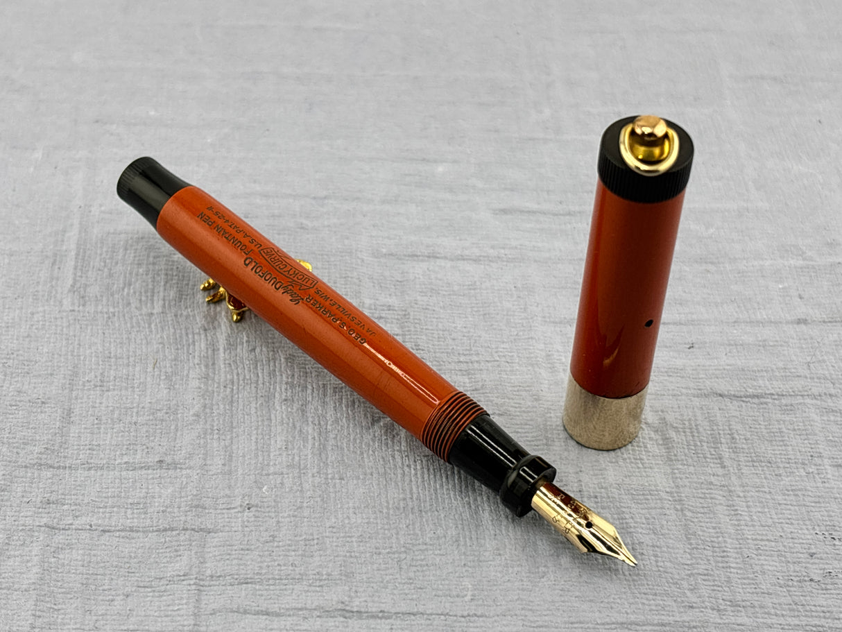 Parker Lady Duofold Deluxe Red Hard Rubber Ring Top  - Fountain Pen