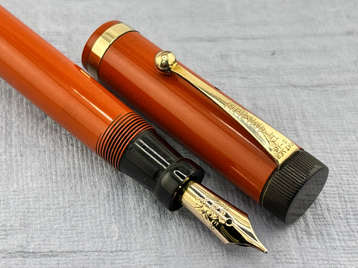 Parker Duofold Junior Red Hard Rubber  - Fountain Pen