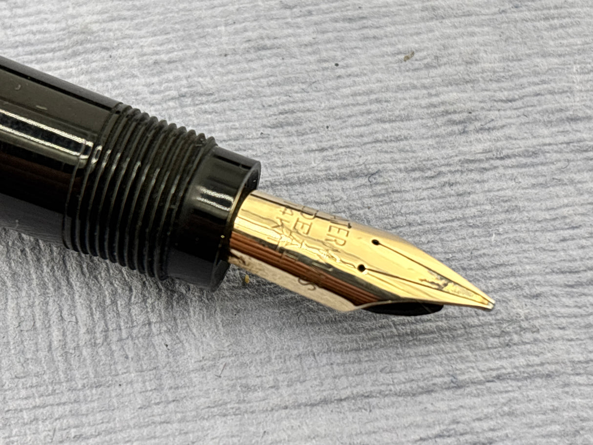 Waterman's USA LATE MODEL Safety Black with clip still have sticker on it "Music Nib"  - Fountain Pen