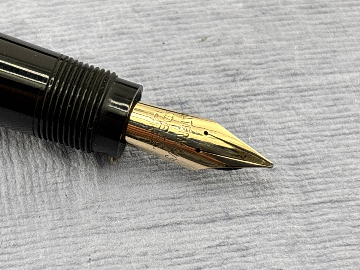 Waterman's USA LATE MODEL Safety Black with clip still have sticker on it "Music Nib"  - Fountain Pen