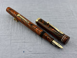 Waterman #5 Red/Black Ripple with Red Band + Correct "red" Nib  - Fountain Pen