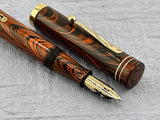 Waterman #5 Red/Black Ripple with Red Band + Correct "red" Nib  - Fountain Pen