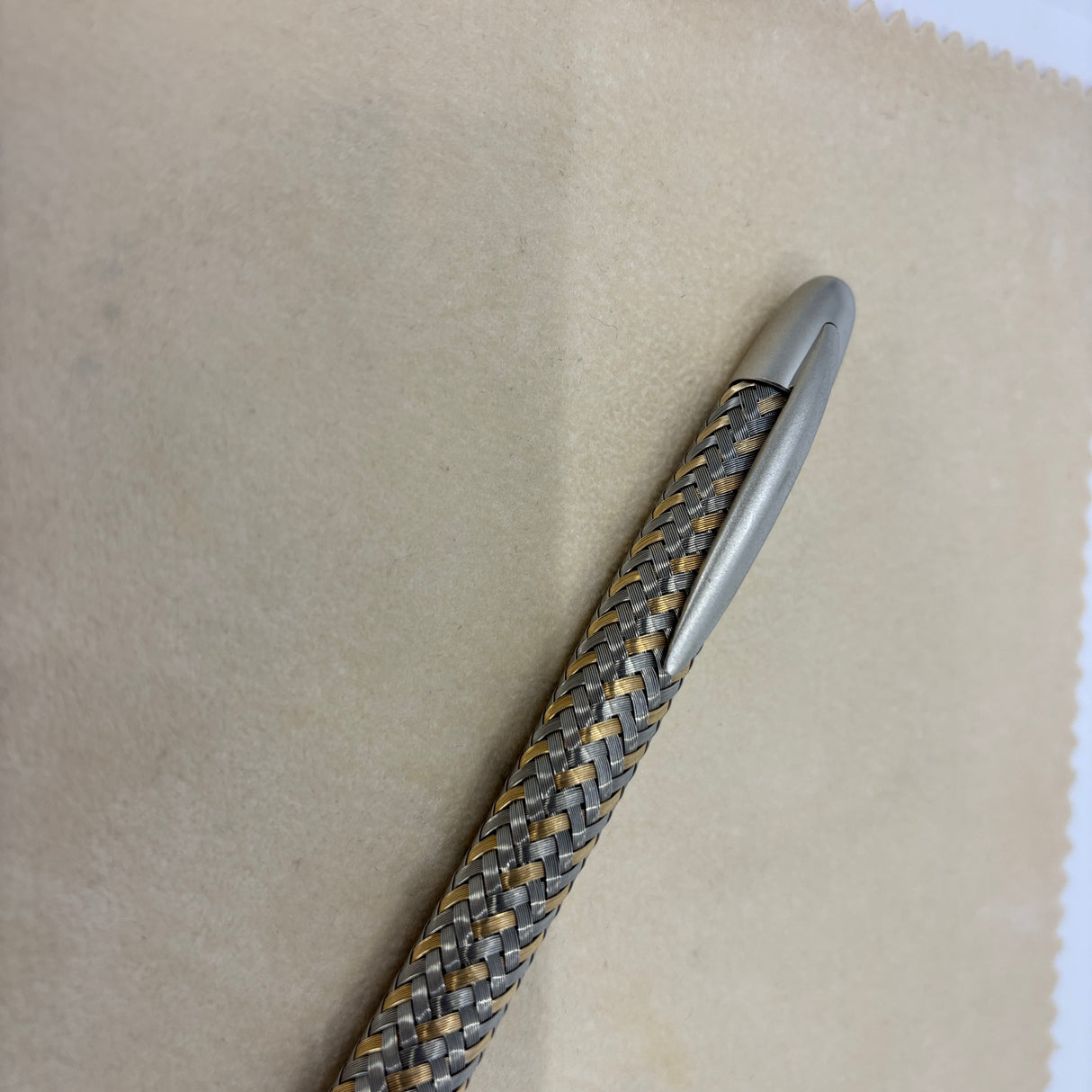 Porsche Design Stainless steel and gold Ballpoint Pen - Tec-Flex mesh