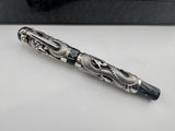 Montegrappa Iconic 1995 Sterling Silver & Celluloid  Dragon Limited Edition  Fountain Pen - Medium 18kt Gold Nib