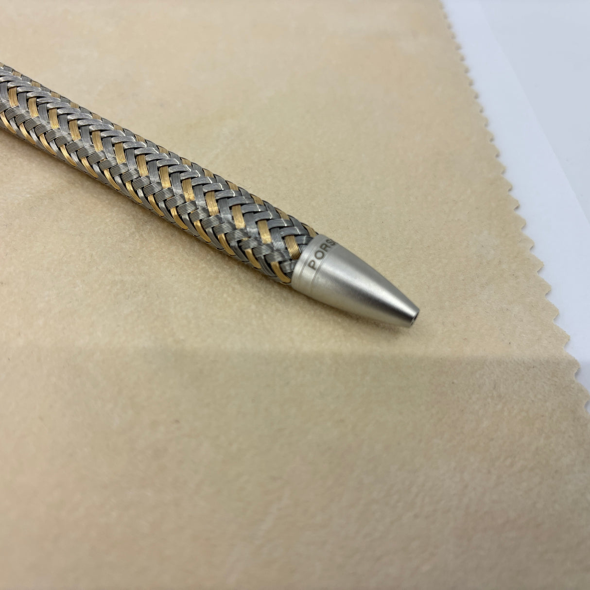 Porsche Design Stainless steel and gold Ballpoint Pen - Tec-Flex mesh