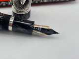 Montegrappa Iconic 1995 Sterling Silver & Celluloid  Dragon Limited Edition  Fountain Pen - Medium 18kt Gold Nib