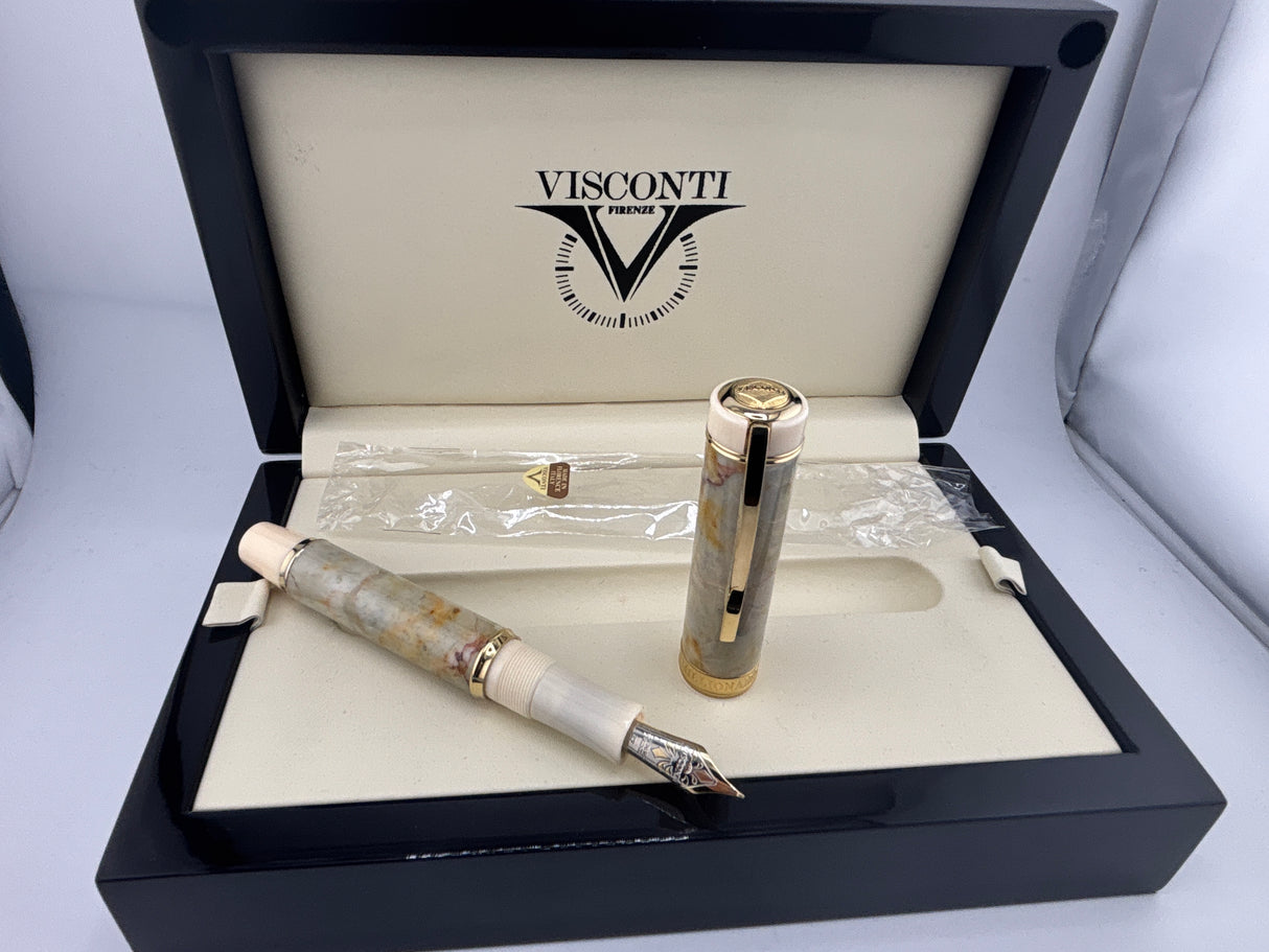 Visconti Millionaire Limited Edition Exquisite Empire Honey Marble Fountain Pen - Flexible Extra Fine 23kt Palladium Dreamtouch Nib