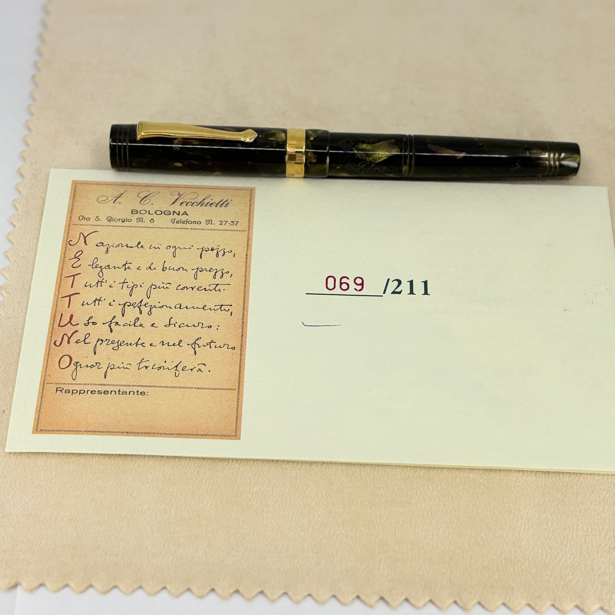 Nettuno 1911 IDRA Rollerball Green Marbled Celluloid  Limited Edition