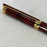 ST Dupont Classic Fountain Pen  - Red Strata Gold trim circa 1980