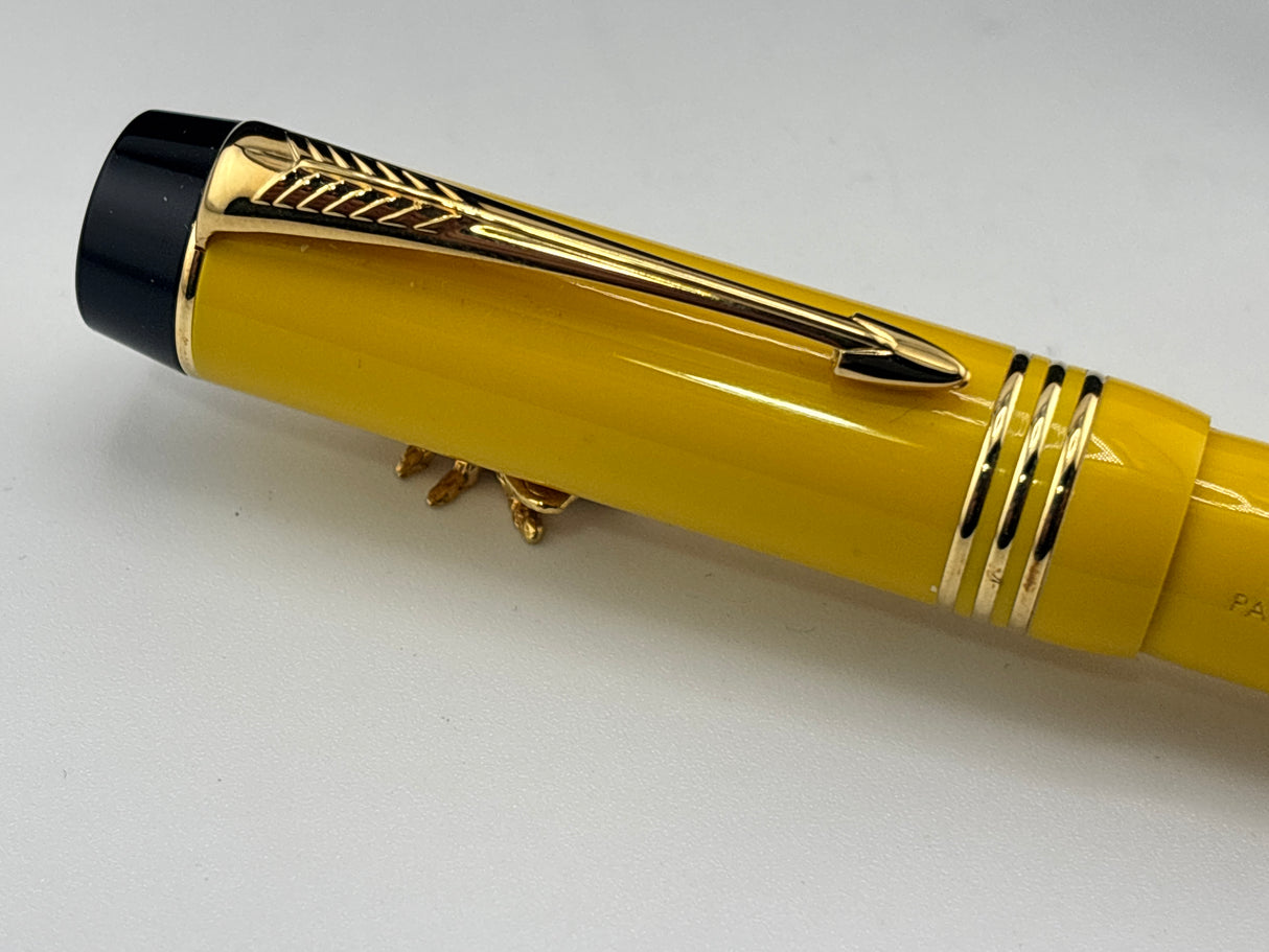 Parker Duofold Centennial Mandarin Yellow Limited Edition  Fountain Pen - Medium 18kt Gold Nib