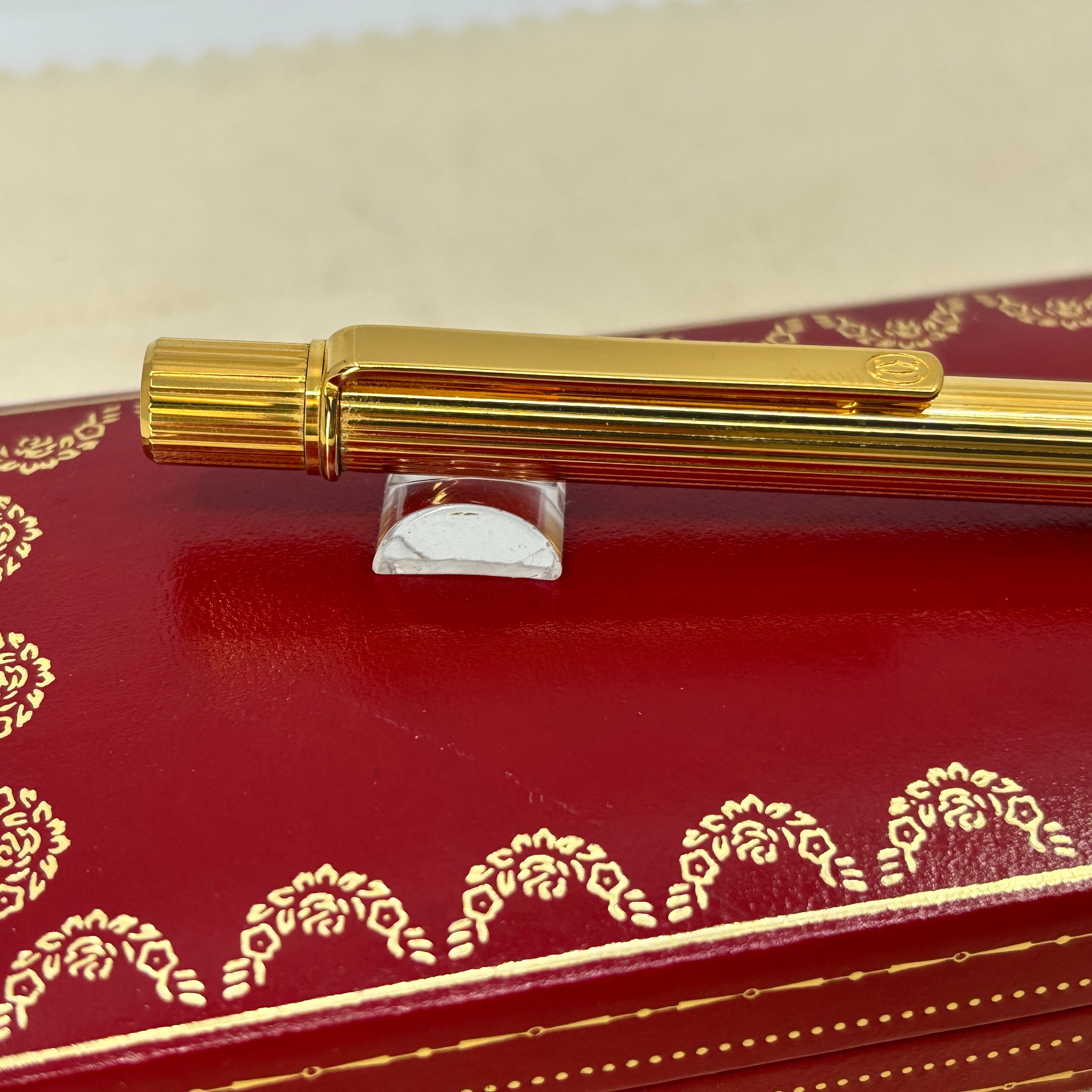 Must de Cartier ゴールドボールペン Cartier Must de Cartier Gold Plated Rollerball Pen | eBay