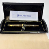 Platinum 3776 Gold Striped Celluloid - THE rarest color of celluloid in the Series-14 kt Gold Music NIB !!