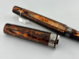 Armando Simoni Club Gladiator Bespoke Arco Bronze Celluloid "Chased (Carved)" Fountain Pen - Medium 14kt Gold Nib