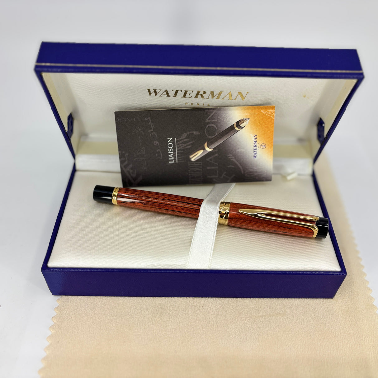 Waterman Liaison Ebonite Orange and Black Fountain Pen - Broad 18kt Gold Nib