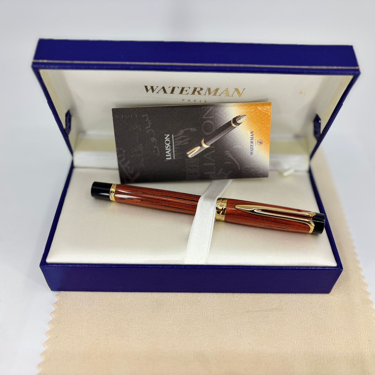 Waterman Liaison Ebonite Orange and Black Fountain Pen - Broad 18kt Gold Nib
