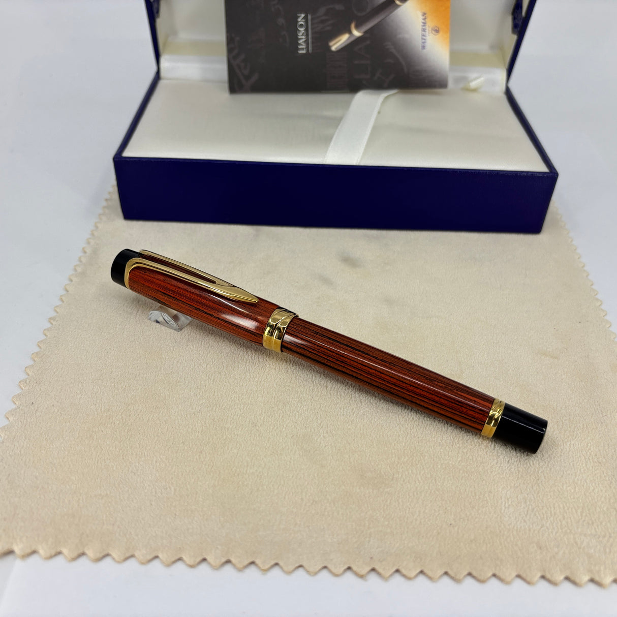 Waterman Liaison Ebonite Orange and Black Fountain Pen - Broad 18kt Gold Nib