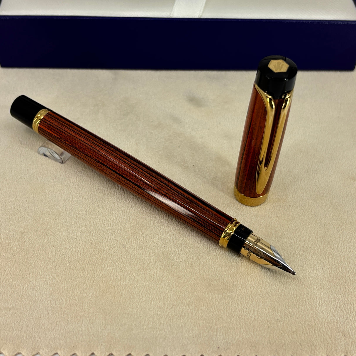 Waterman Liaison Ebonite Orange and Black Fountain Pen - Broad 18kt Gold Nib