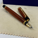 Waterman Liaison Ebonite Orange and Black Fountain Pen - Broad 18kt Gold Nib