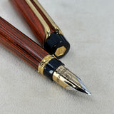 Waterman Liaison Ebonite Orange and Black Fountain Pen - Broad 18kt Gold Nib