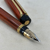 Waterman Liaison Ebonite Orange and Black Fountain Pen - Broad 18kt Gold Nib