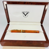 Visconti Kaleido Fire Opal Gold Trim Fountain Pen - STUB 18kt Gold Nib