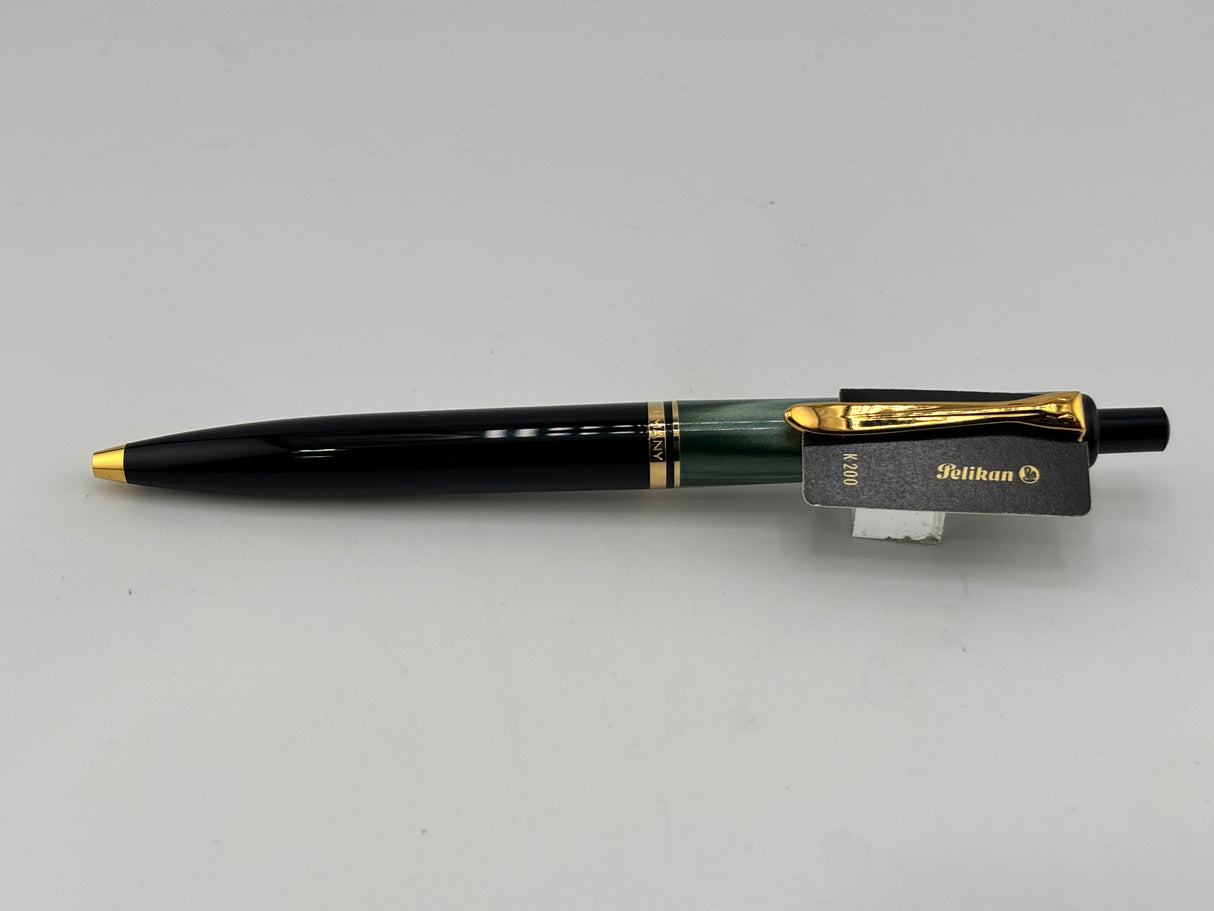 PELIKAN K200 Green marble gold trim circa 2000 - Ball Pen