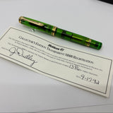 Pelikan M800 Green  Transparent Edition, Original Version Fountain Pen - Circa 1992 - Fine 18kt Gold Nib