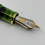 Pelikan M800 Green  Transparent Edition, Original Version Fountain Pen - Circa 1992 - Fine 18kt Gold Nib