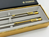 Parker Set Brushed Chrome circa 1990's Ball Pen and Pencil boxed
