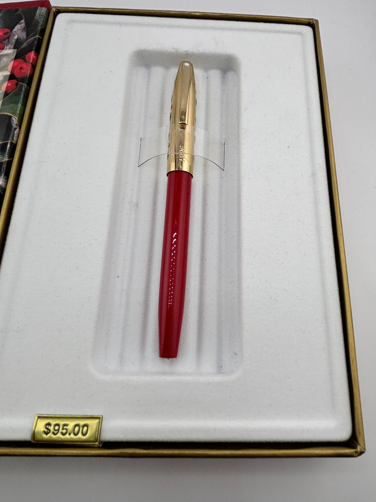 Sheaffer Holiday Original red " The Holly Pen " circa 1996 - Fountain Pen
