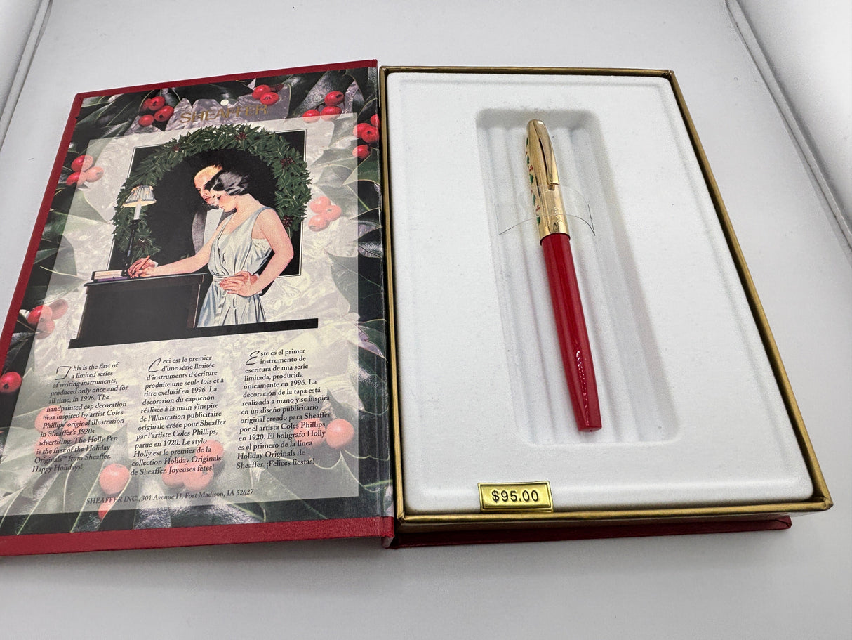 Sheaffer Holiday Original red " The Holly Pen " circa 1996 - Fountain Pen