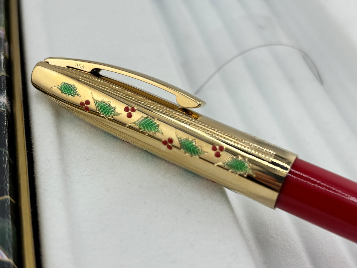 Sheaffer Holiday Original red " The Holly Pen " circa 1996 - Fountain Pen