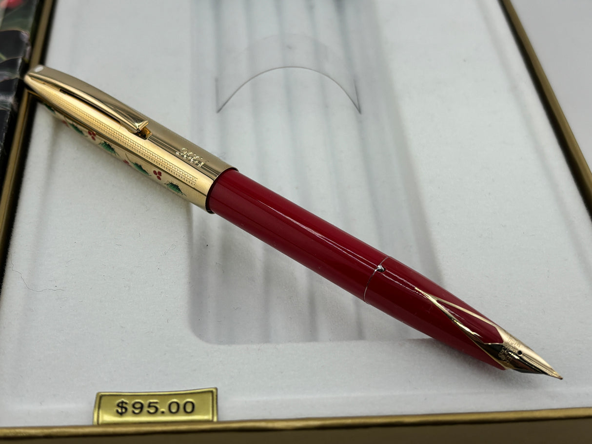 Sheaffer Holiday Original red " The Holly Pen " circa 1996 - Fountain Pen