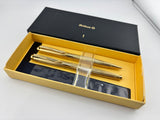 PELIKAN P590 Set Heavy gold plated fluted superb quality Gold nib 14k - Ball Pen and Fountain Pen