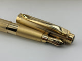 PELIKAN P590 Set Heavy gold plated fluted superb quality Gold nib 14k - Ball Pen and Fountain Pen