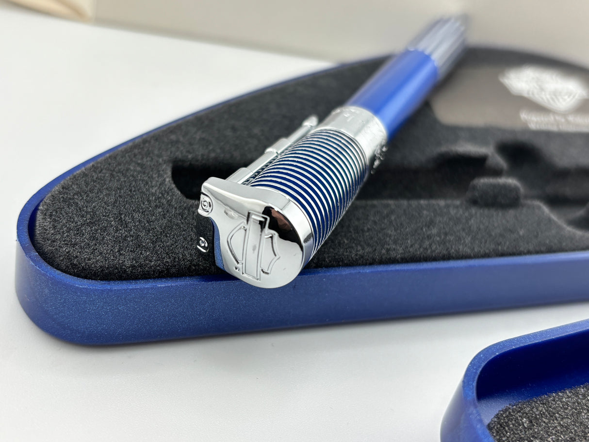 Waterman Harley Davidson Blue cylinder with blue tank box  -  Ball Pen