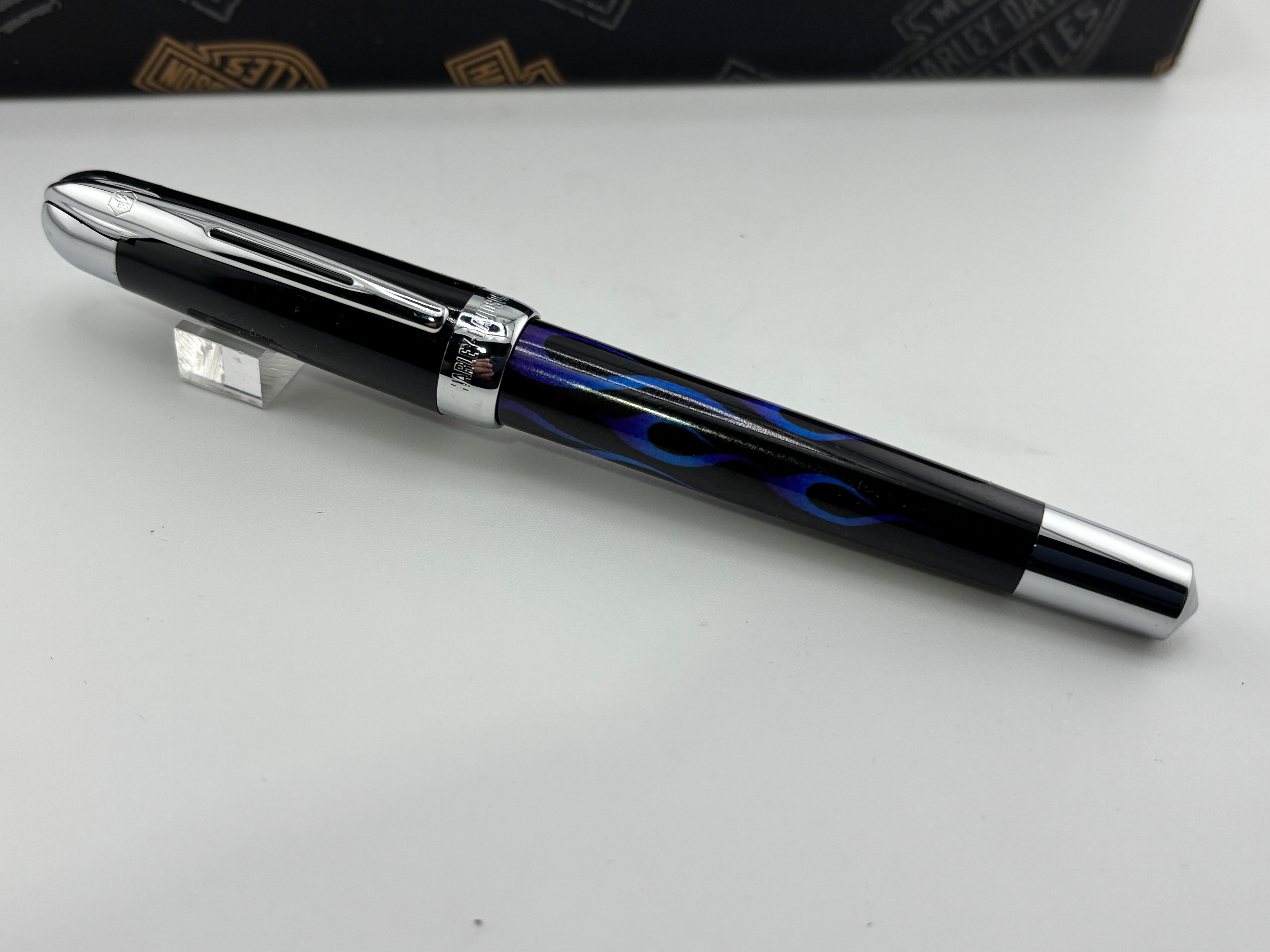 Waterman Free Wheel Harley Davidson Blue Flame - Roller Ball