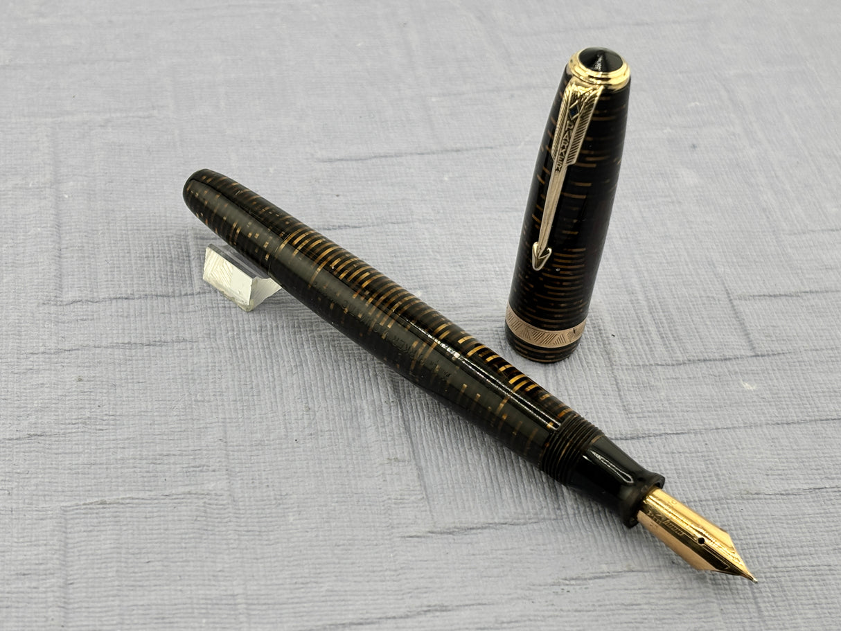 Parker Vacumatic Standard Brown Split Arrow Diamond clip   - Fountain Pen