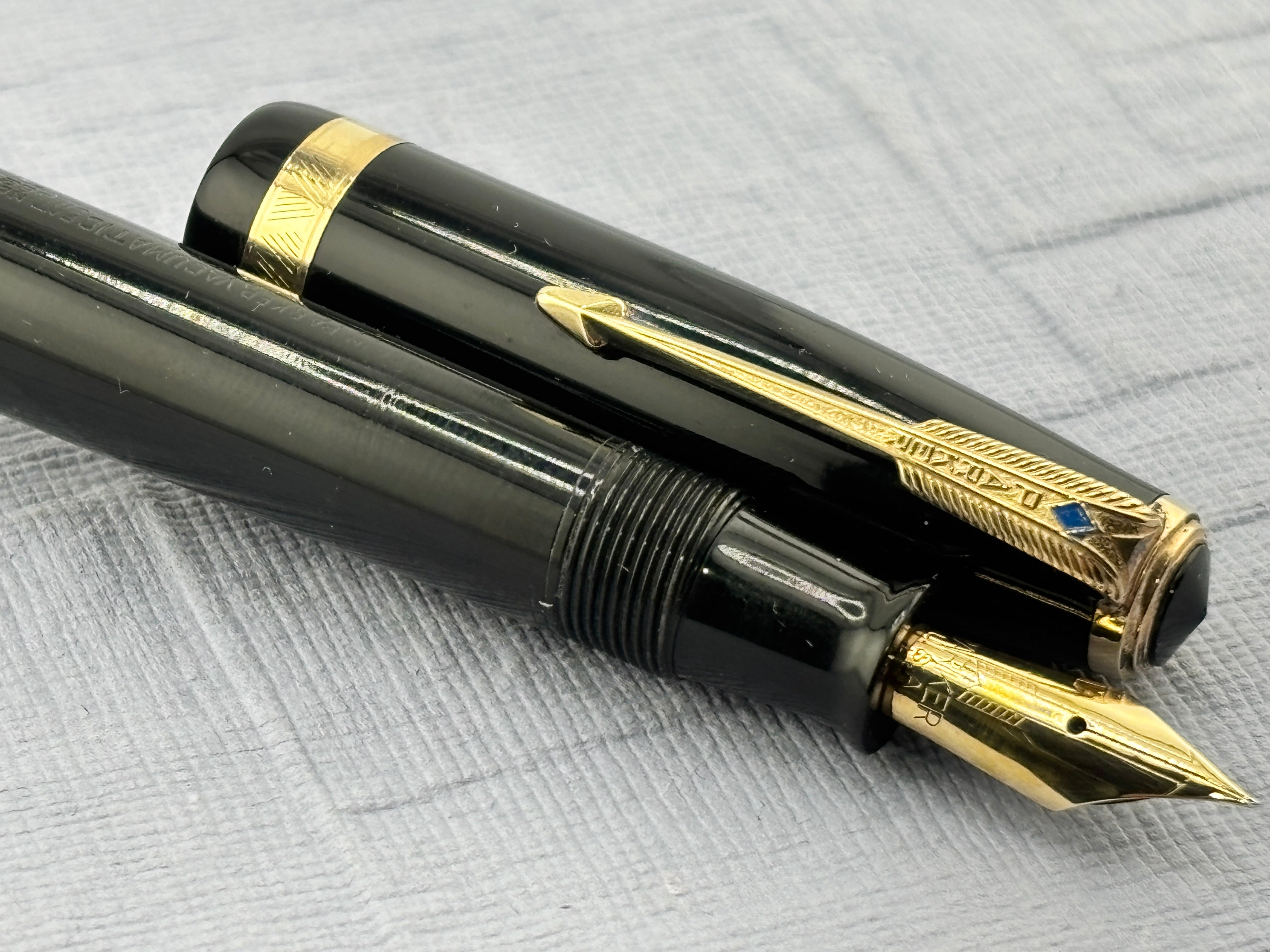 Parker Vacumatic Standard Black Diamond clip FLEX nib - Fountain