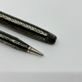 Conklin Largest Nozac SET Herringbone Grey/Black 7M Word Gauge Fountain Pen and Pencil - Circa 1935