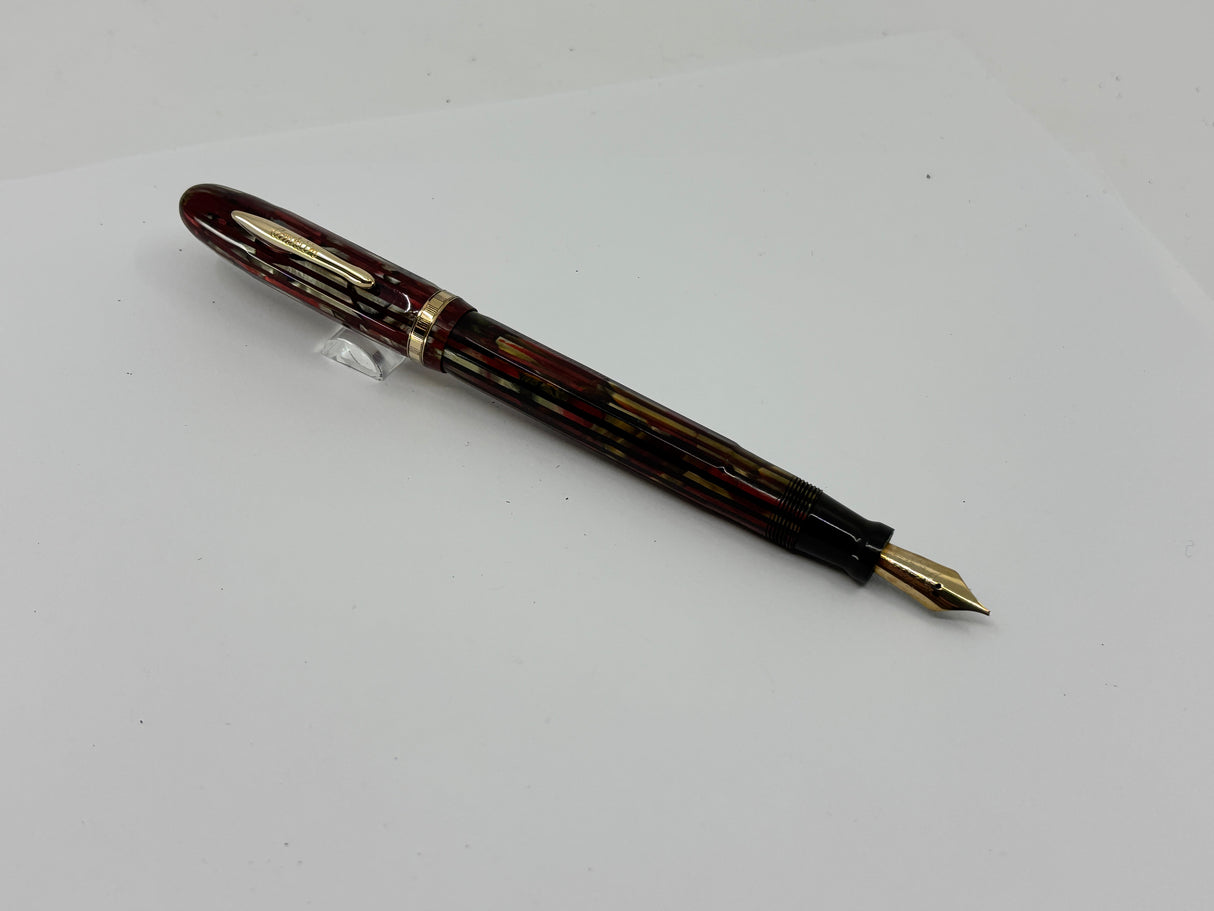 Conklin Nozac Line Red/Black/Gray Striped Fountain Pen - Circa 1934