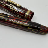 Conklin Nozac Line Red/Black/Gray Striped Fountain Pen - Circa 1934