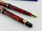 Waterman Phileas Set Red Marble - Roller Ball and Ball Pen