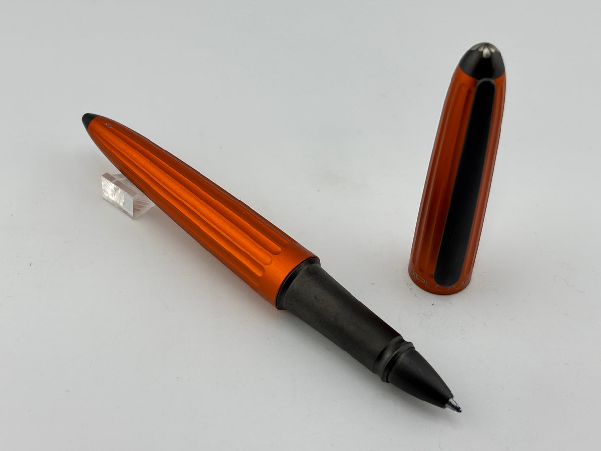Diplomat Aero Orange Black trim - Roller Pen