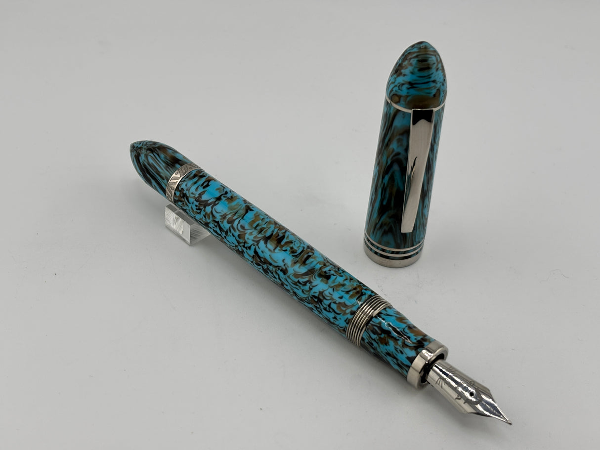 Gioia Capodimonte Blue beautiful pen piston filler - Fountain Pen