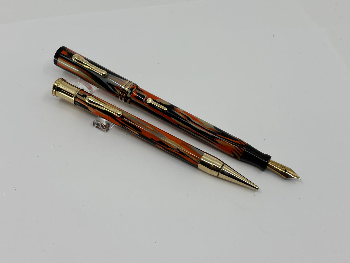 Conklin Toledo set Fountain Pen and Pencil Halloween  - Circa 1930