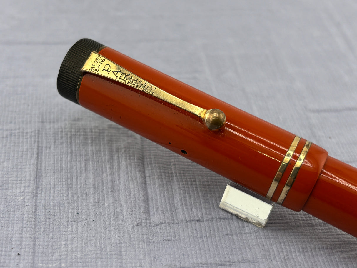 Parker Duofold Senior Orange " big brother " Good flexible nib !  - Fountain Pen